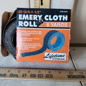 80 Grit 1.5" Emery Cloth Roll Half+ Roll