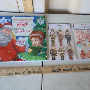 Disney Fancy Nancy Storybook & 2 Packs Christmas Stickers