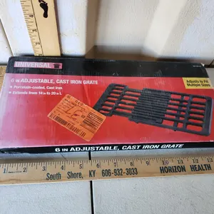 New Universal 6" Adjustable Cast Iron Grate Extends 14"-20"