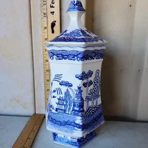 Vintage Japan Pottery Canister 11.5" Tall (Lid Is Slightly To Big)
