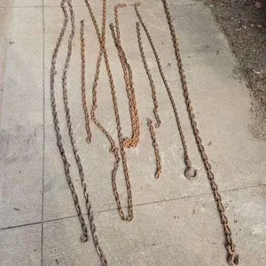 Assortment of chains- includes single hook- longest is 16'