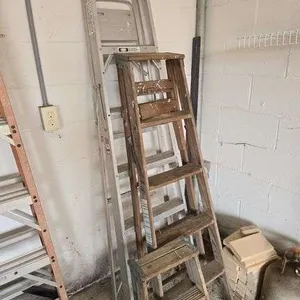 Werner 6' aluminum & 5' wooden ladders & step stool