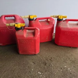 (4) fuel cans- includes (3) 5 gallon
