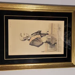 FRAMED ARTWORK- “SMITH’S LEADING CASES” VANITY FAIR 1893
