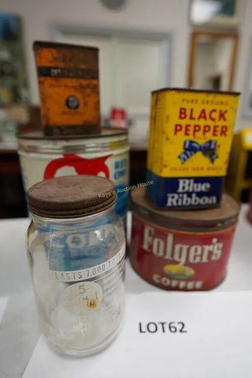 vintage coffee tins with jar