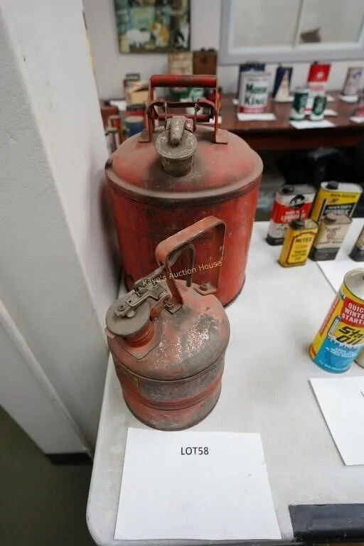 2-vintage metal gas cans