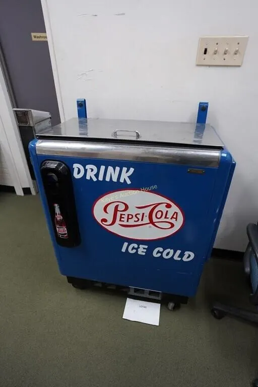 vintage Pepsi-Cola coin operated bottle cooler