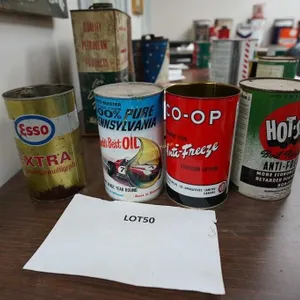 automotive oil & antifreeze tins