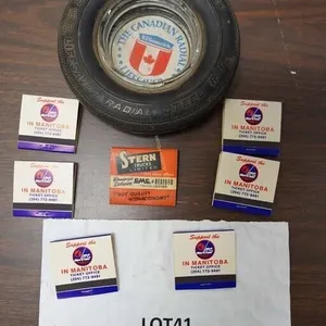 BF Goodrich tire ashtray & vintage Winnipeg Jets