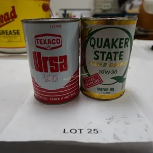 Texaco & Quaker State motor oil cans
