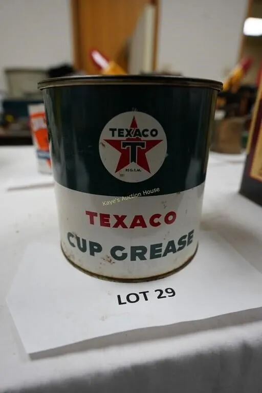Texaco cup grease metal can