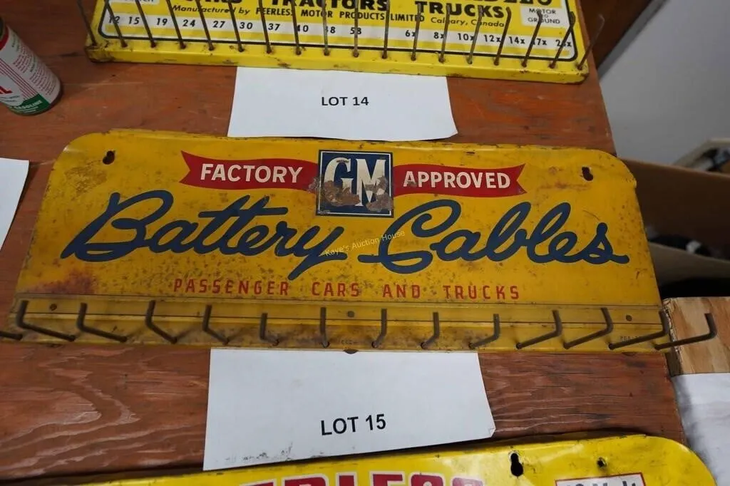 GM battery cable metal display rack