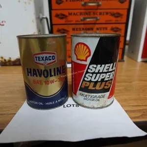 2-vintage Texaco and Shell motor oil cans