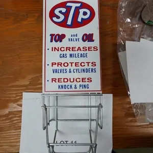 vintage STP gasoline additive display rack