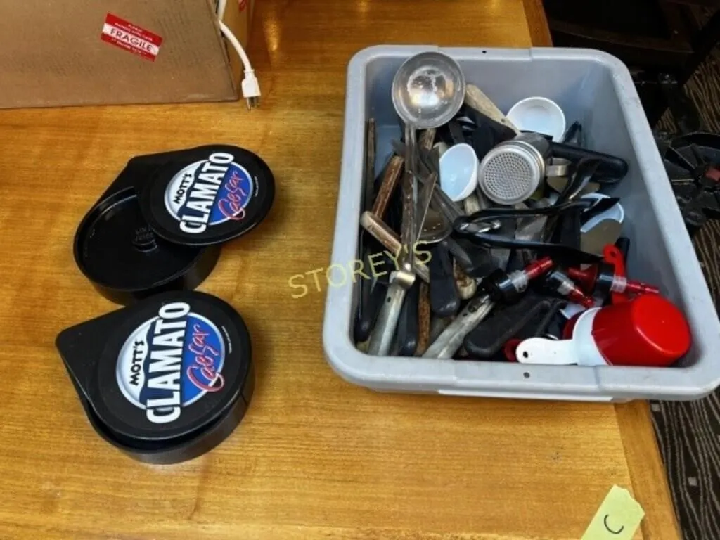 Bus Bin w/ Asst Utensils, Barware, Etc.