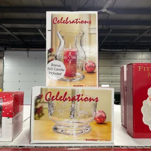 Glass Christmas Bowl and Vase (T3)