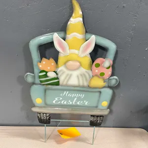 Metal Happy Easter Gnome Lawn Sign (T2)