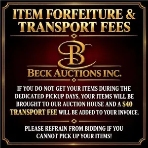 Item Forfeiture & Transport, Shipping, Delivery Fees & Conditions