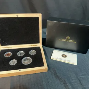 2010 Royal Canadian Mint Voyageur Proof Set, Sterling Silver, 5 Coins, Box & COA