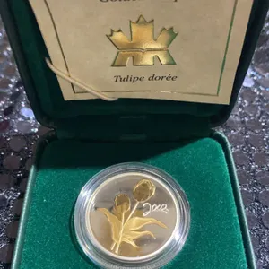 2002 Canada Golden Tulip 50-Cent Sterling Silver Coin with 22K Gold Plating