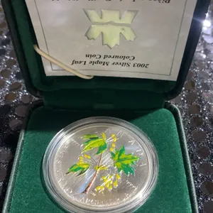2003 Canada $5 Silver Maple Leaf Coloured Coin 1 oz 99.99% Fine Silver
