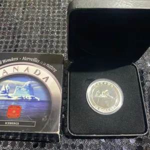 2004 Canada $20 Natural Wonders Icebergs Coin 999 Silver 31.39g With Case and Box