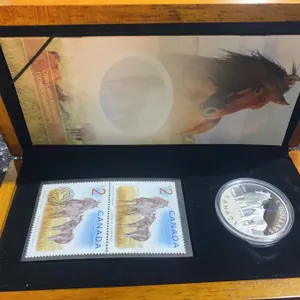 2006 Canada Sable Island Horse $5 Silver Coin & $2 Stamp Set in Case, Limited Edition