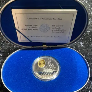 1997 Canada $20 Silver Coin CT-114 Tutor 'Snowbirds' 24K Gold Cameo 1oz in Case