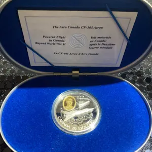 1996 Canada $20 Avro CF-105 Arrow Coin 92.5% Silver 24K Gold Cameo 31.103g 38mm