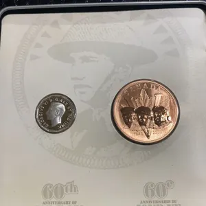 2005 Canada 60th Anniversary VE Day Coin Set With Sterling Silver and Bronze Medallions