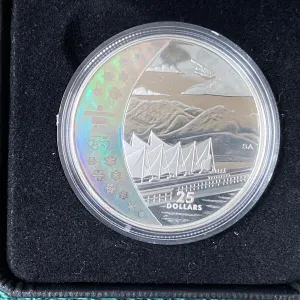2008 $25 Sterling Silver Coin Vancouver 2010 Olympic Winter Games Port of Vancouver