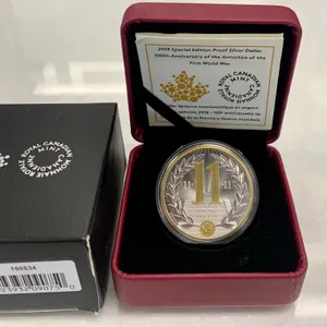2018 Canada Special Proof Silver Dollar 100th Anniversary Armistice First World War Coin