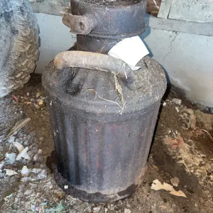 Vintage Metal Milk Can With Sealed Lid