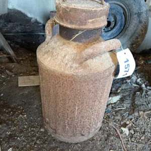 Lans Lidquid Metal Milk Can, Rusted, Unknown Liquid