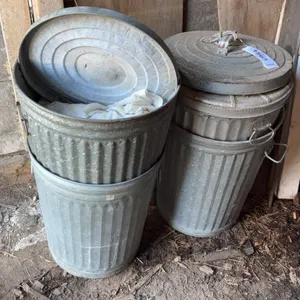 Galvanized Steel Trash Cans with Lids