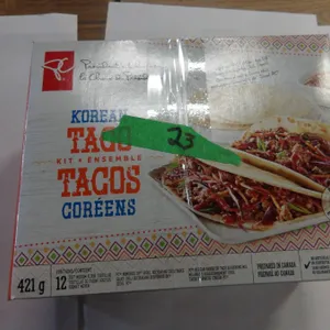 SHELF PULLS (AS IS):  BOX C/W 3 KOREAN TACO KITS (421G)