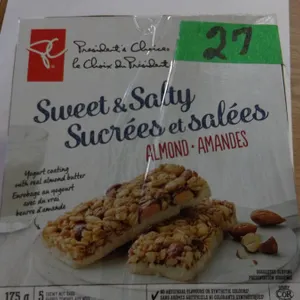 SHELF PULLS (AS IS):  SWEET & SALTY ALMOND BARS (175 G) - 3 BOXES