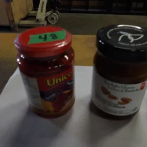 SHELF PULLS (AS IS):  FLAT C/W 7 ASSORTED BOTTLES & TINS OF FOOD (AS PICTURED)