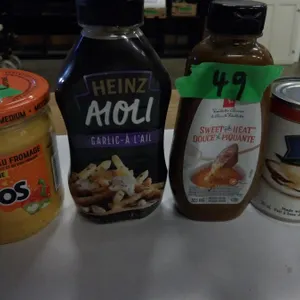SHELF PULLS (AS IS):  BOX C/W 7 ASSORTED JARS & TINS OF GROCERIES (AS PICTURED)