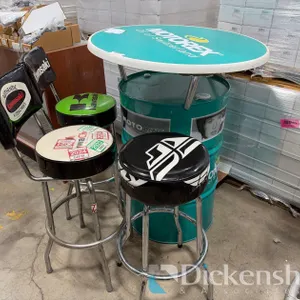 MOTOLINE HIGH TOP TABLE & (3) STOOLS