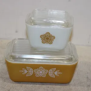 Pyrex Butterfly Gold Containers