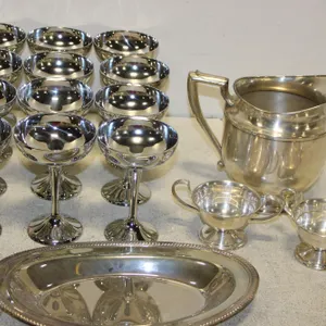 Silver Plate Serveware & Campagne Coupes
