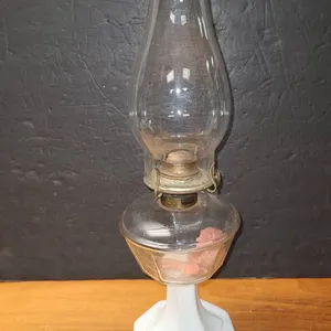 Milk Glass Octagonal Oil Lamp Patented Oct 14 1913