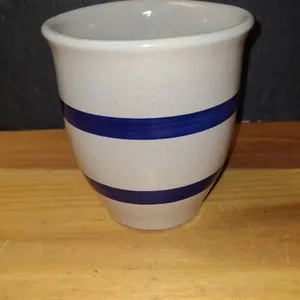 Robinson Ransbottom Blue Stripe Stoneware Crock Cup