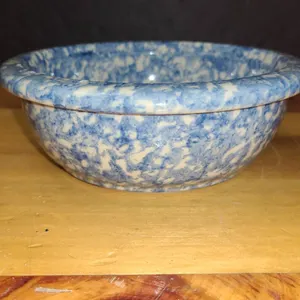 Robinson Ransbottom Blue Spongeware Stoneware Bowl
