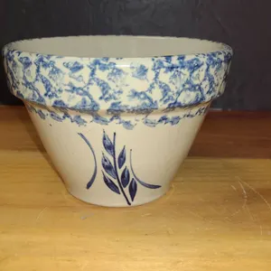 RRP Co. 6" Blue Spongeware Mixing Bowl Ohio USA