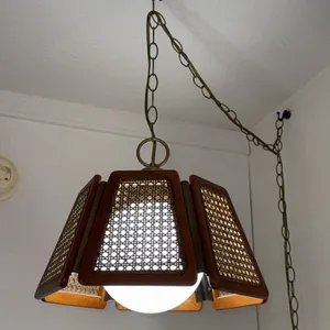 MCM Rattan Hanging Light