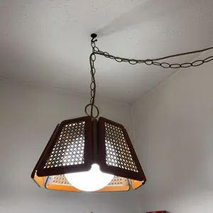 MCM Rattan Hanging Light