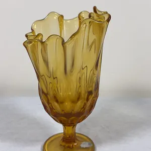 Fenton Amber Handkerchief Vase