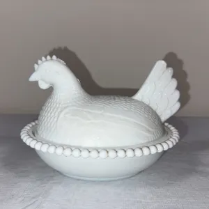 Imperial Milk Glass Hen on Nest